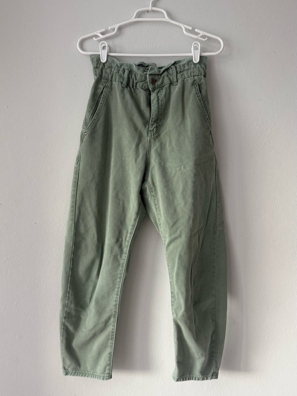 Zara Olive Green Ankle Jeans